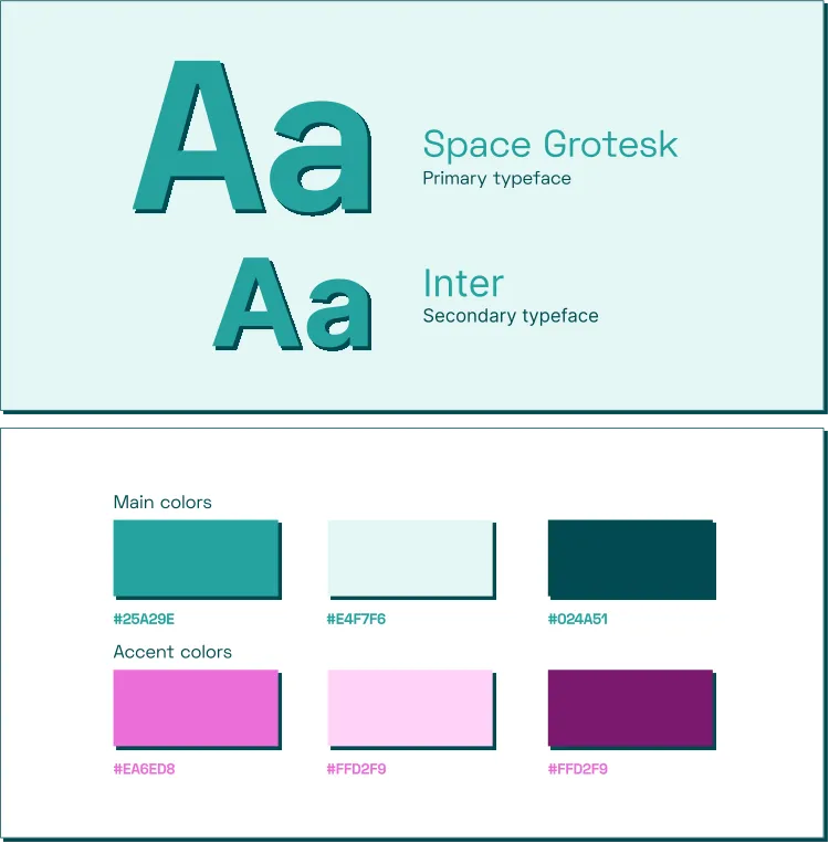 Optima Typeface and color palette preview